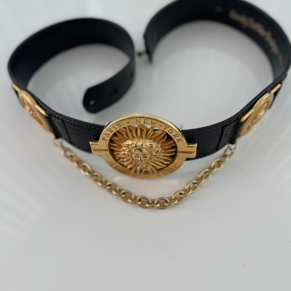 Sandy Duftler Designs Black & Gold Chain Belt